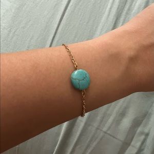 Gold turquoise bracelet and gold star bracelet